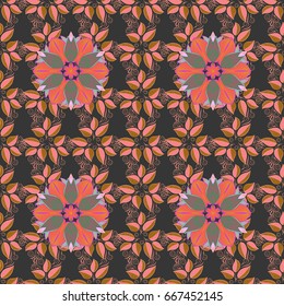 Watercolor hand painting of abstract flowers, seamless pattern vector background.