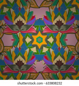 Watercolor hand painting of abstract yellow flowers, seamless pattern vector background.