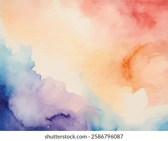 Watercolor hand painting colorful abstract background with paper texture