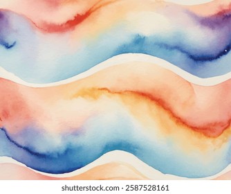 Watercolor hand painting colorful abstract background with paper texture