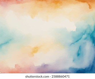 Watercolor hand painting colorful abstract background with paper texture