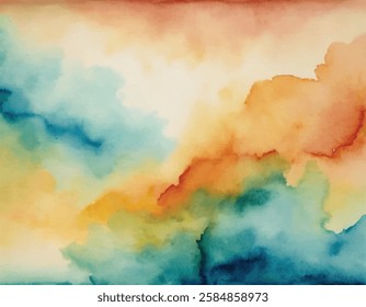 Watercolor hand painting colorfull abstract background