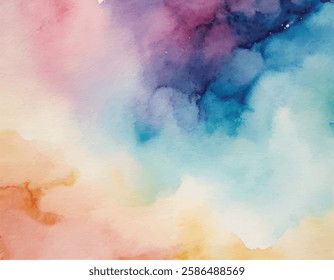 Watercolor hand painting colorfull abstract background