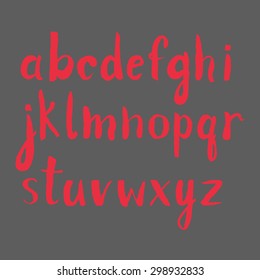 Watercolor hand written font isolated on white background. Vector illustration