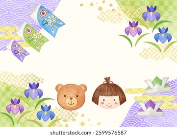 Watercolor hand-drawn children's day background illustration material