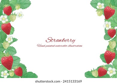 Watercolor hand-drawn cute strawberry illustration material
