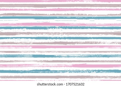 Watercolor handdrawn parallel lines vector seamless pattern. Cute bedding textile print design. Scratchy texture parallel lines, striles banner background. Endless backdrop.