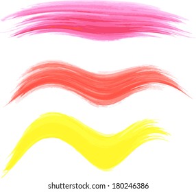 Watercolor hand-drawn stripes, vector format. Elements for your design. 