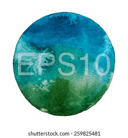 Watercolor Handmade Paint Circle. Vector Illustration