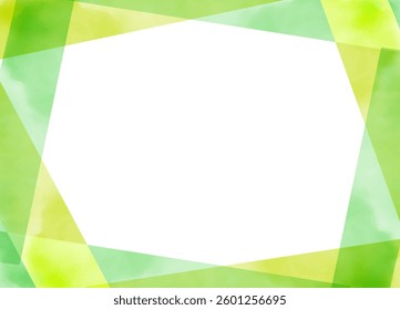 Watercolor hand-painted fresh green frame background