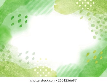 Watercolor hand-painted fresh green frame background