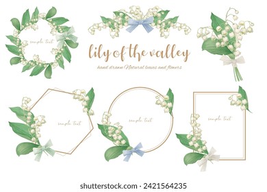 Watercolor hand-painted lily of the valley illustration material