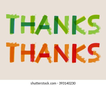 Watercolor Handwritten THANKS - Vector EPS