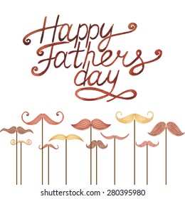 Watercolor Happy Fathers Day Banner With Lettering