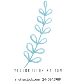 Watercolor Happy Hanukkah with Leaf and flower. Vector Illustration