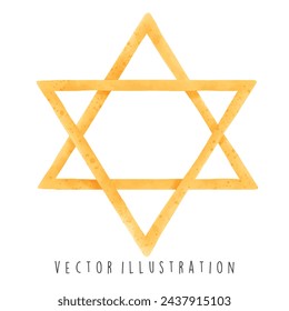 Watercolor Happy Hanukkah with. Vector Illustration