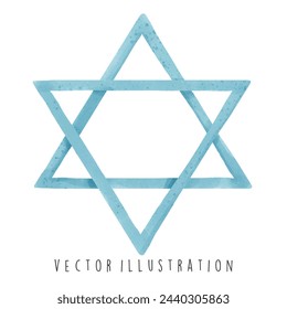 Watercolor Happy Hanukkah with. Vector Illustration