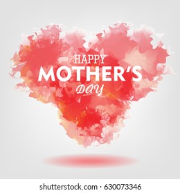 Watercolor Happy Mother's Day Vector Design. Cloud background.