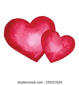 Watercolor heart. Design element. Vector hand drawn illustration.