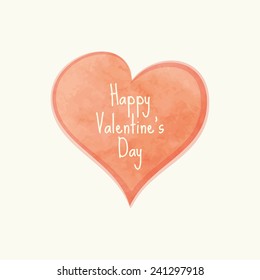 Watercolor heart. Happy Valentine's Day card. Vector illustration, EPS 10.