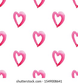 Watercolor heart isolated on white background