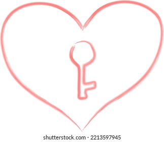 Corazón acuarela con bloqueo aislado ilustración vectorial para el diseño de valentina