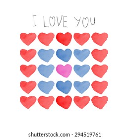 Watercolor heart /Love confession