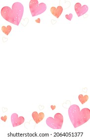 Watercolor heart pattern vector illustration (background)