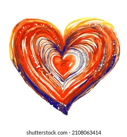 Watercolor heart placement print icon