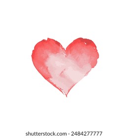 Watercolor heart shape, love symbol simple design