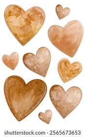 Watercolor heart shapes, soft pastel colors, artistic design, romantic theme, perfect for Valentine?s Day, love illustrations.