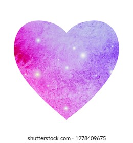 Watercolor heart symbol. Isolated heart icon for valentine's day 