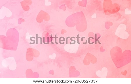 Watercolor heart valentine vector illustration (background)