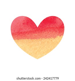 Watercolor heart for Valentine's day and Wedding.Vector illustration.