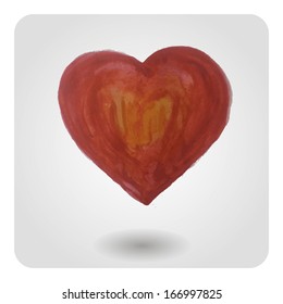 Watercolor heart. Vector