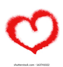 Watercolor heart, vector element for your design, valentine's day card concept