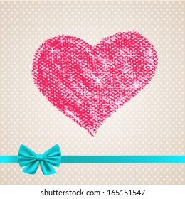 Watercolor heart, vector element for your design, valentine's day card concept