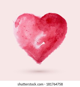 Watercolor Heart, Vector Illustration