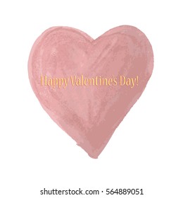 Watercolor heart.  Vector illustration. Design for Valentine's Day