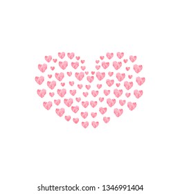 Watercolor hearts. Lovely painted heart.   Vector illustration.