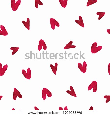 watercolor hearts. vector seamless background. for clothes, postcards, wrapping paper
