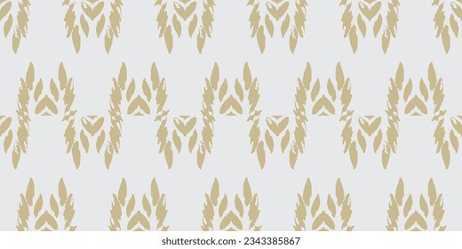 Watercolor Herbs Seamless Surface Pattern. Coconut Artistic Textile Print. Decorative Fabric Background. Ethnic Vector Tile. Beige Decorative Painting. Botanical Textile Ornament.