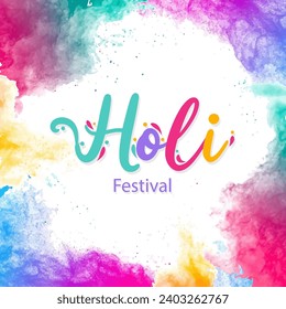 Watercolor Holi festival background. vector illustration