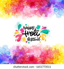 Watercolor Holi Festival Vector Background