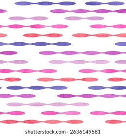 Watercolor horizontal stripes seamless pattern. Striped vector geometric background