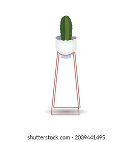 Watercolor houseplant illustration Hand-painted clip art at home isolated on white For a greeting card,