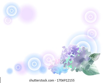 Dibujo de material de fondo de hidrangea de color de agua