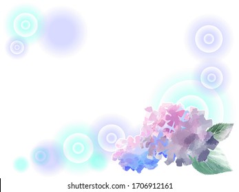 Dibujo de material de fondo de hidrangea de color de agua