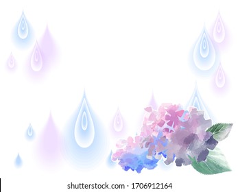 Watercolor hydrangea background material illustration