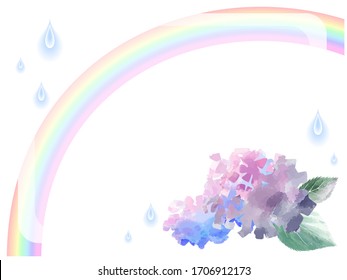 Watercolor hydrangea background material illustration